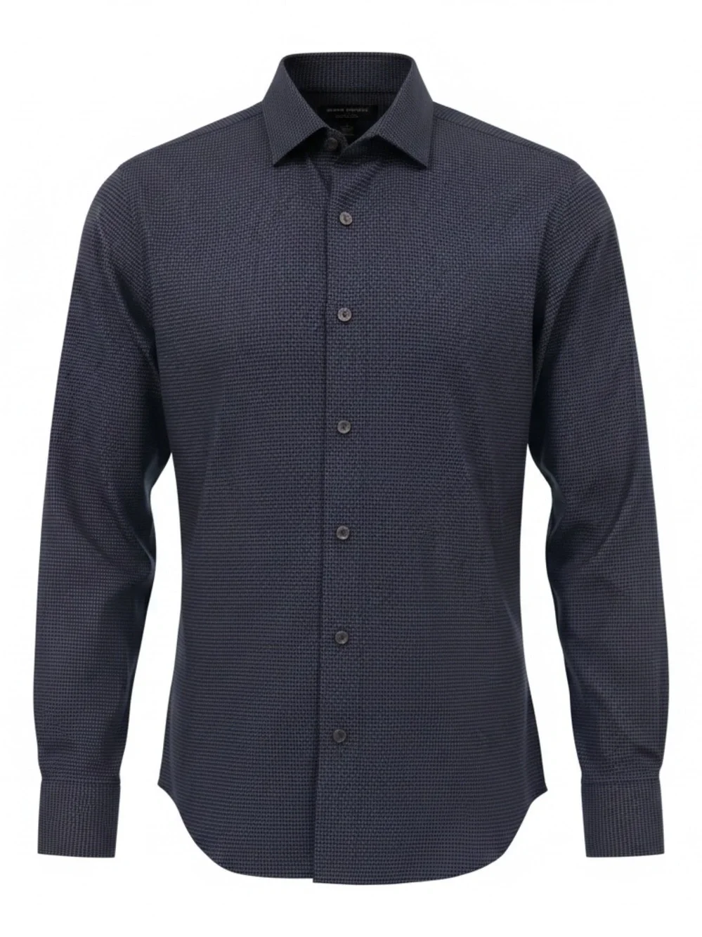 Banana Republic non-iron Navy plaid button up Dress Shirt